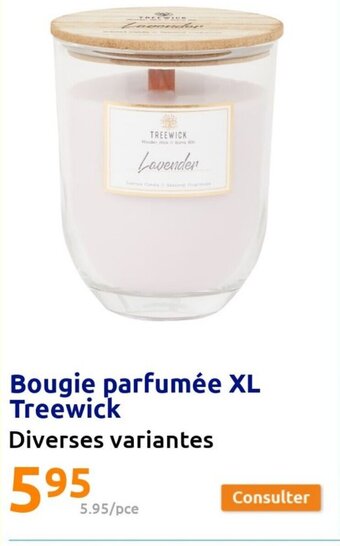 Action Bougie parfumée XL Treewick offre