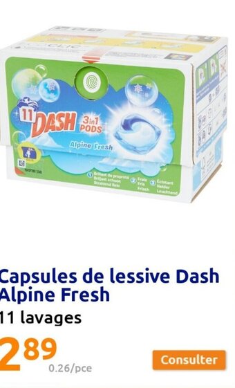 Capsules de lessive Dash Alpine Fresh