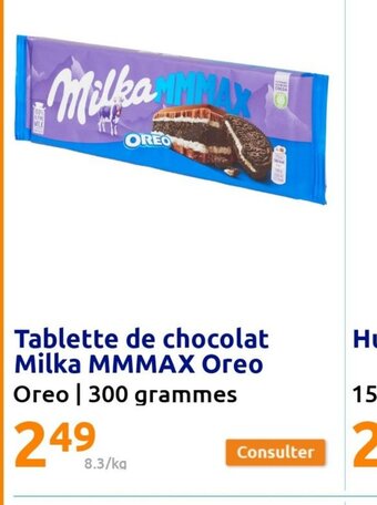 Action Tablette de chocolat Milka MMMAX Oreo offre