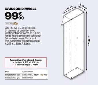 Brico Dépôt CAISSON D'ANGLE offre