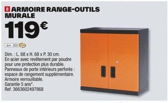 Brico Dépôt ARMOIRE RANGE-OUTILS MURALE offre