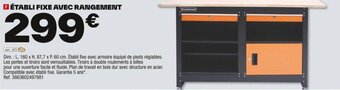 Brico Dépôt ÉTABLI FIXE AVEC RANGEMENT offre