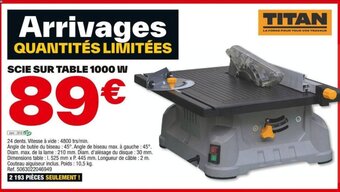 Brico Dépôt SCIE SUR TABLE 1000 W offre