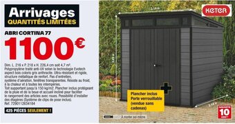 Brico Dépôt ABRI CORTINA 77 offre