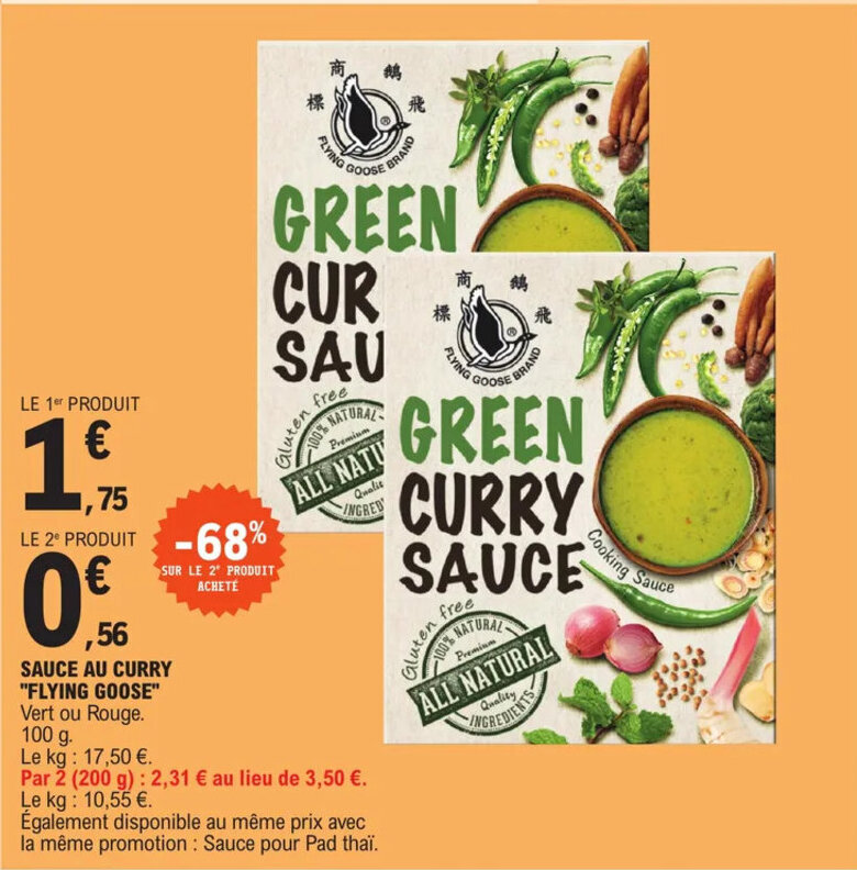 Promo SAUCE AU CURRY "FLYING GOOSE" chez E.Leclerc