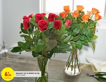 Intermarché BOUQUET DE 10 ROSES 50 CM offre