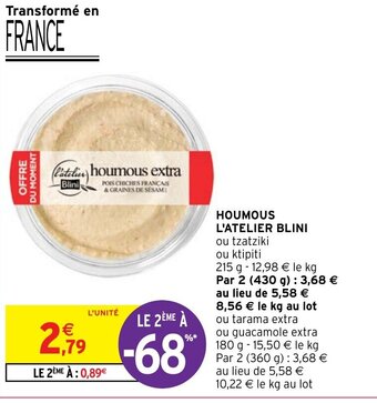 Intermarché HOUMOUS L'ATELIER BLINI offre