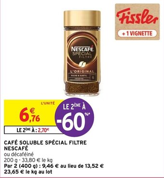 Intermarché CAFÉ SOLUBLE SPÉCIAL FILTRE NESCAFÉ offre