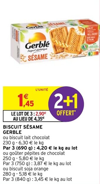 Intermarché BISCUIT SÉSAME GERBLE offre