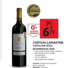 Château Lamartine Castillon Côtes De Bordeaux 2018