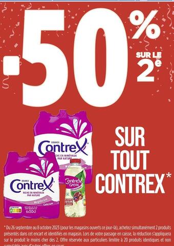Casino Supermarchés Contrex -50% sur le 2e sur tout contrex offre