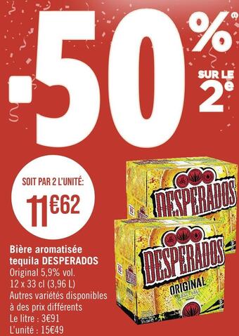 Casino Supermarchés Desperados bière aromatisée tequila offre