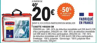 E.Leclerc Couette 140 X 200 Cm Dodo offre