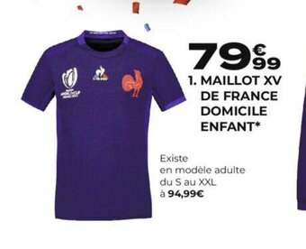 Go Sport 1. MAILLOT XV DE FRANCE DOMICILE ENFANT offre