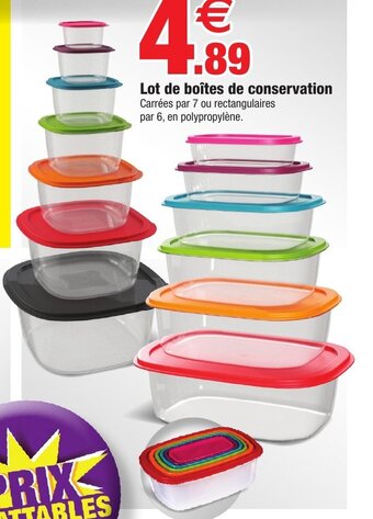 Bazarland Lot de boîtes de conservation offre