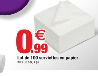 Bazarland Lot de 100 serviettes en papier offre