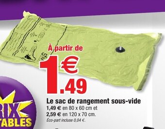 Bazarland Le sac de rangement sous-vide offre
