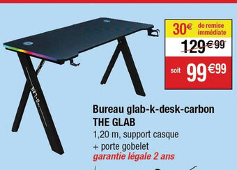 Cora x Carrefour Bureau glab-k-desk-carbon THE GLAB offre