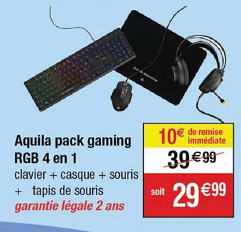 Cora x Carrefour Aquila pack gaming RGB 4 en 1 offre