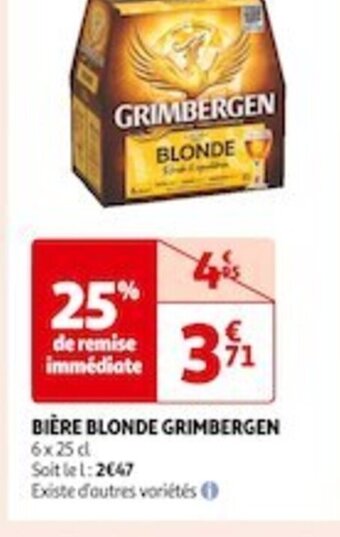 Auchan Supermarché BIÈRE BLONDE GRIMBERGEN offre