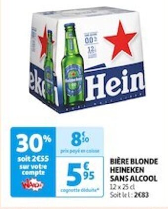 Auchan Supermarché BIÈRE BLONDE HEINEKEN SANS ALCOOL offre