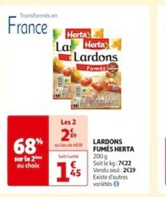 Auchan Supermarché LARDONS FUMES HERTA offre