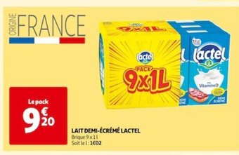 Auchan Supermarché LAIT DEMI-ÉCRÉMÉ LACTEL offre