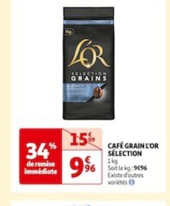 Auchan Supermarché CAFÉ GRAIN L'OR SÉLECTION offre