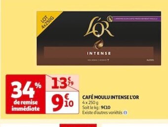 Auchan Supermarché CAFÉ MOULU INTENSE L'OR 4x 250g offre