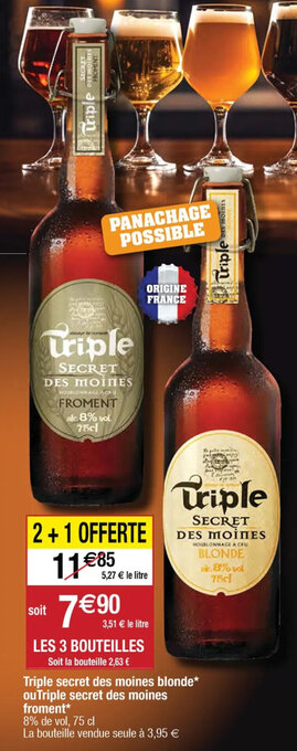 Cora Triple secret des moines blonde* ouTriple secret des moines froment* offre
