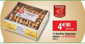 Cora x Carrefour 12 Gaufres liégeoises nature offre