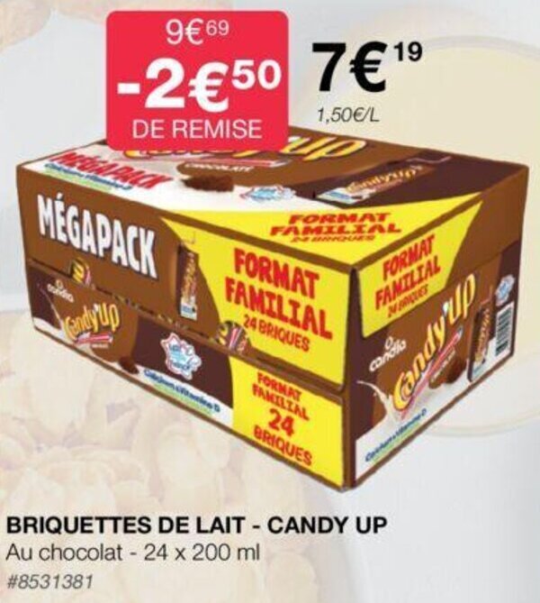 Promo BRIQUETTES DE LAIT CANDY UP chez Costco