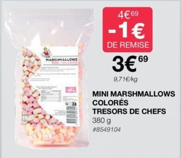 Promo MINI MARSHMALLOWS COLORÉS TRESORS DE CHEFS chez Costco