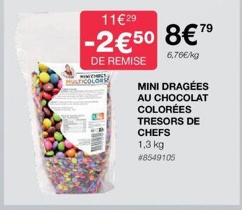 Costco MINI DRAGÉES AU CHOCOLAT COLORÉES TRESORS DE CHEFS offre