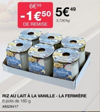 RIZ AU LAIT À LA VANILLE - LA FERMIÈRE