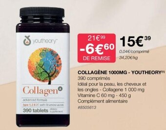 Costco COLLAGÈNE 1000MG - YOUTHEORY(¹) offre