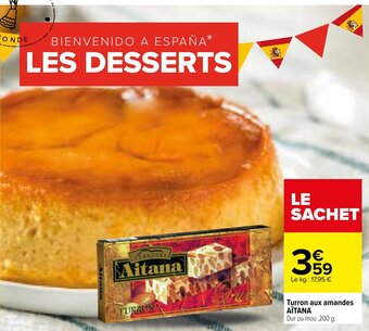 Carrefour Turron aux amandes AÏTANA offre