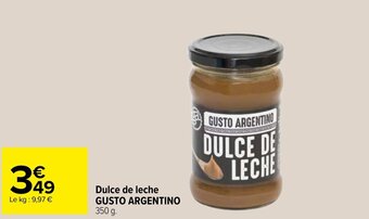 Carrefour Dulce de leche GUSTO ARGENTINO 350 g. offre