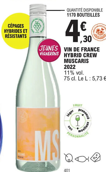 E.Leclerc VIGNERONS HYBRID CREW MUSCARIS 2022 offre