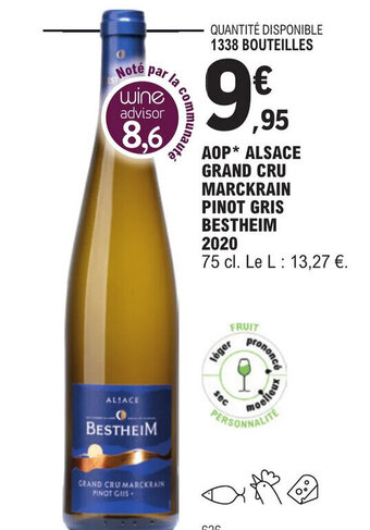 E.Leclerc AOP* ALSACE GRAND CRU MARCKRAIN PINOT GRIS BESTHEIM offre