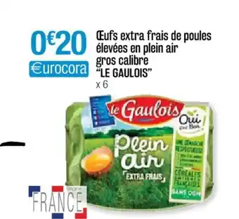 Cora x Carrefour Œufs extra frais de poules elevees en plein air gros calibre offre