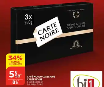Bi1 Café moulu classque carte noire offre
