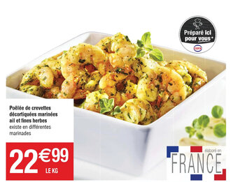 Cora Poêlée de crevettes décortiquées marinées ail et fines herbes offre