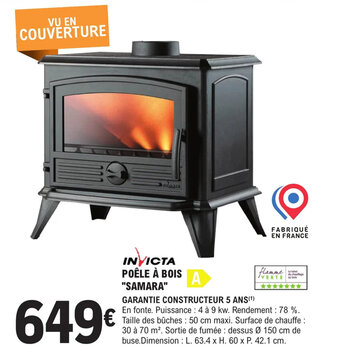 E.Leclerc Brico POÊLE À BOIS "SAMARA" offre