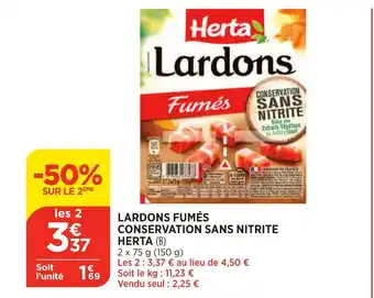 Bi1 Lardons fumés conservation sans nitrite herta offre
