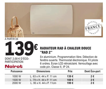 E.Leclerc Brico RADIATEUR RAD À CHALEUR DOUCE "RAD 2" offre