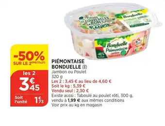 Bi1 Piémintaise bonduelle offre
