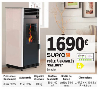 E.Leclerc Brico POÊLE À GRANULÉS "CALLIOPE" offre