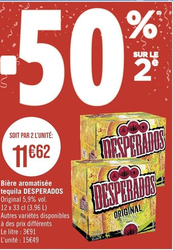 Bière aromatisée tequila DESPERADOS