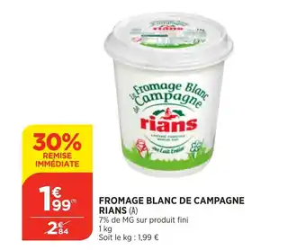 Bi1 Fromage blanc de campagne rians offre